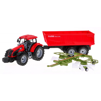 Traktor do przewracania siana z wywrotką dla dzieci 3+ Ruchome elementy + Napęd friction